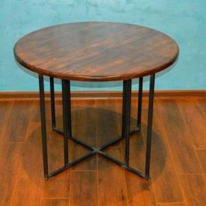 Круглый кухонный стол на металлическом основании (Лофт) R43-599