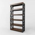 Стеллаж с дубовыми полочками (Лофт) R49-64