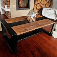 Журнальный стол с металлокаркасом и дубом (Loft) R43-169