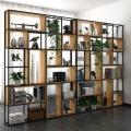 Стеллаж для зонирования из дуба на металлическом каркасе в стиле Loft R49-227