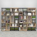 Стеллаж для зонирования из дуба на металлическом каркасе в стиле Loft R49-227