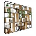 Стеллаж для зонирования из дуба на металлическом каркасе в стиле Loft R49-227