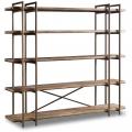 Стеллаж из металла и дуба на металле в стиле Loft R49-225