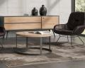 Круглый стол в стиле Loft (с дубовой столешницей) R43-306