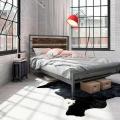 Кровать для спальни Loft (дуб и металл) R52-69