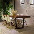 Дубовый обеденный стол на металлическом основании (Loft) R43-506