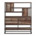 Металлический стеллаж с дубовыми ящиками Loft R49-199