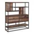 Металлический стеллаж с дубовыми ящиками Loft R49-199