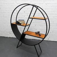 Стеллаж для гостиной в стиле Лофт (металл, полки дуб) R49-176