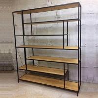 Стеллаж в стиле Loft (металл, полки дуб) R49-174