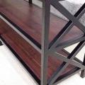 Консоль пристенная с полками в стиле Loft (металл, дуб) R43-715
